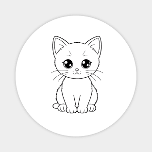 Cute Baby Cat Animal Outline Magnet